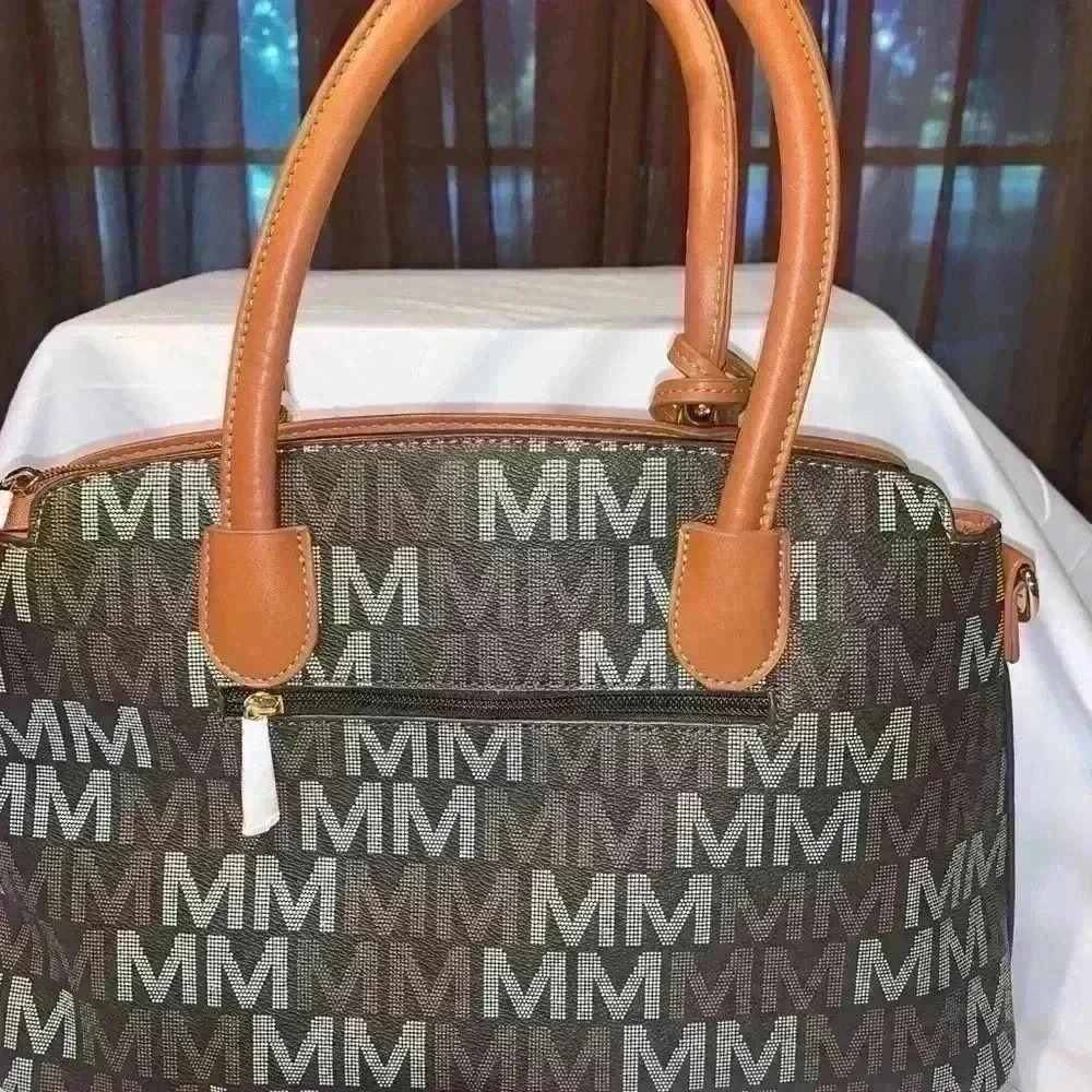 Mia K Farrow Tote Handbag Faux Leather Top Handle Shoulder Strap - Picture 11 of 13